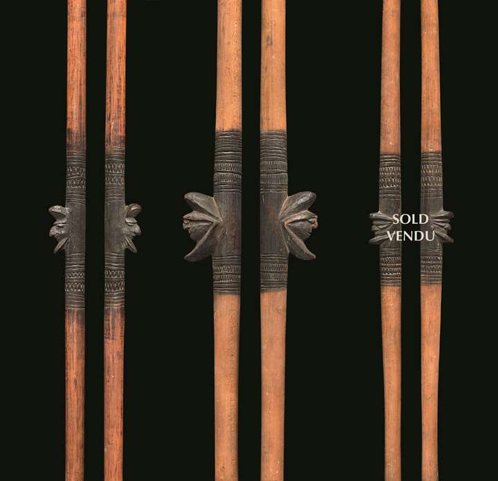 Three fine ceremonial Kanak war-spears